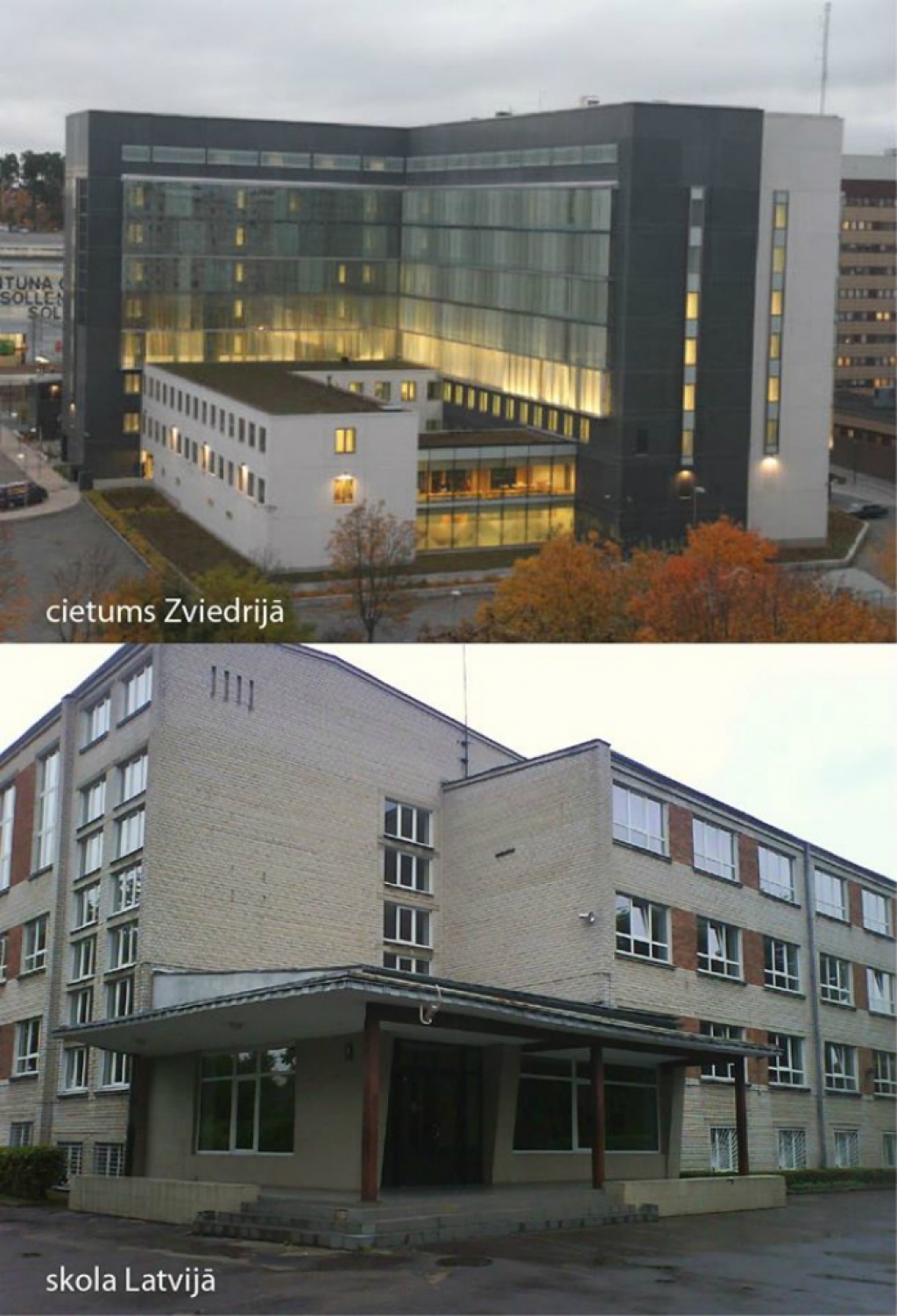 Salīdzinājumam - divas ēkas (FOTO)