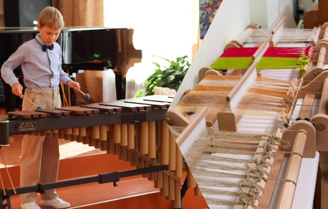 Preiļu Mūzikas un mākslas skolā modernizēta tekstilmākslas klase un iegādāta jauna marimba (FOTO)