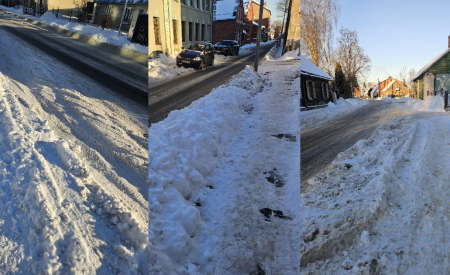 Mums raksta: Jēkabpilī pie vairākām mācību iestādēm nav tīrīts vai ir nepietiekami tīrīts sniegs (FOTO)