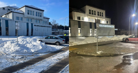 Mums raksta: Pēc publikācijas portālā Radio1.lv sniega kaudze invalīdu stāvvietā pie Jēkabpils slimnīcas operatīvi izvesta (FOTO)