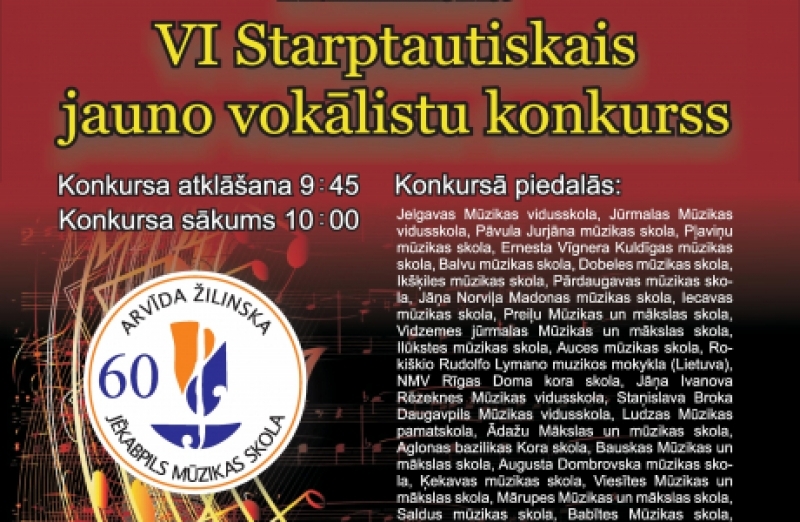  16. februārī notiks A.Žilinska VI Starptautiskais jauno vokālistu konkurss 