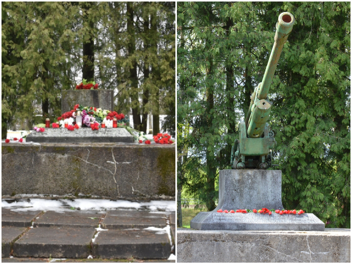 После 23 февраля в Екабпилсе c советского воинского мемориала украли пушку