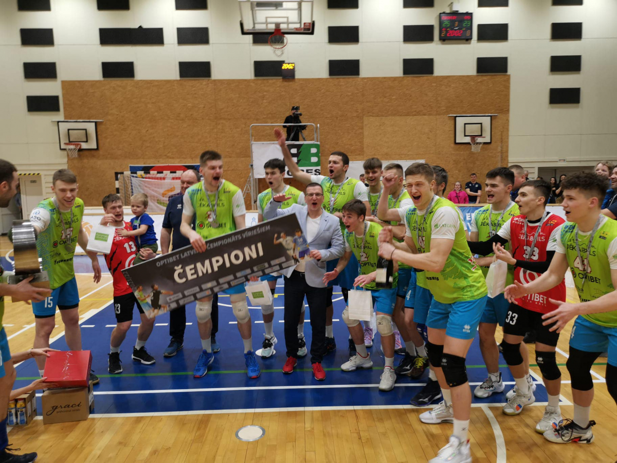 Jēkabpils 'Lūšu' volejbolisti kļūst par četrkārtējiem Latvijas čempioniem 
