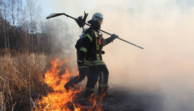 Krustpils pagastā dzēsts 12 hektārus plašs kūlas ugunsgrēks
