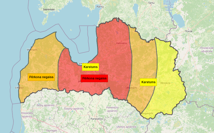 Sarkanais brīdinājums: Latvijā gaidāmas ekstremāli stipras lietusgāzes