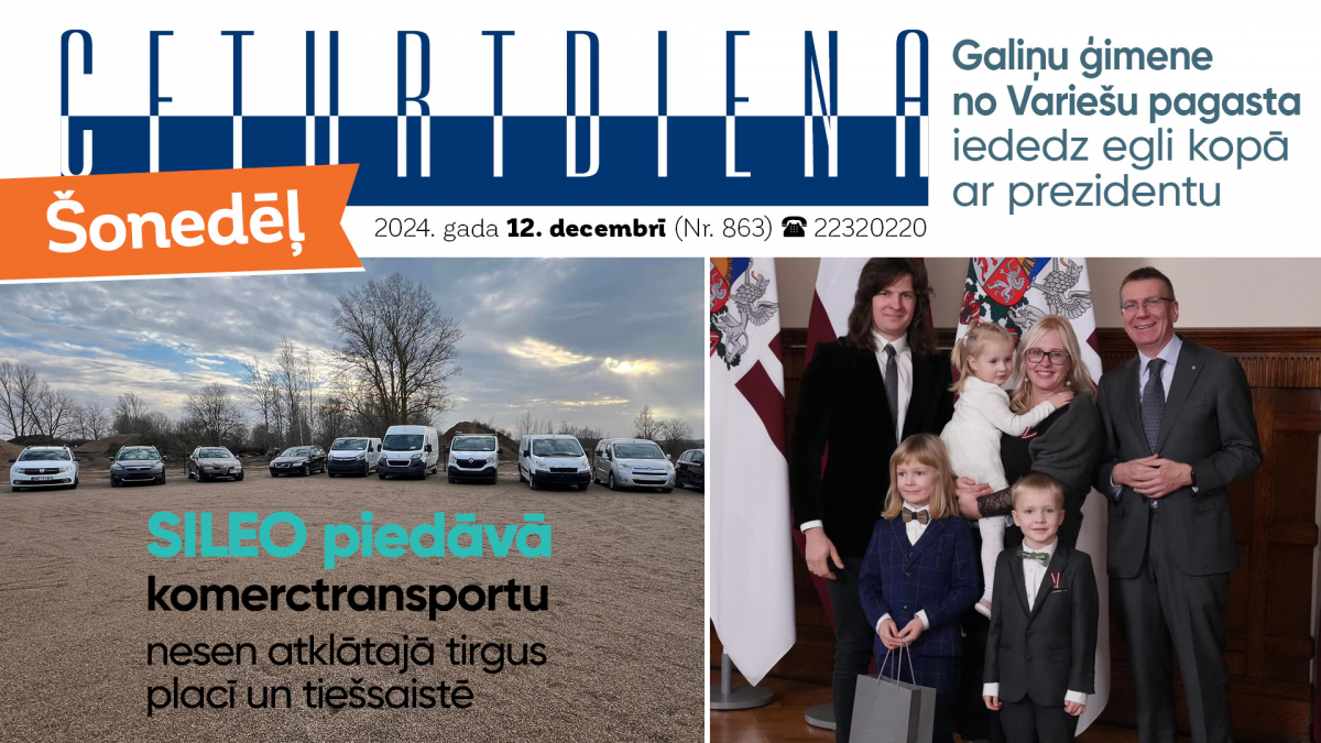 Laikraksta "Ceturtdiena" sludinājumi 12.12.2024