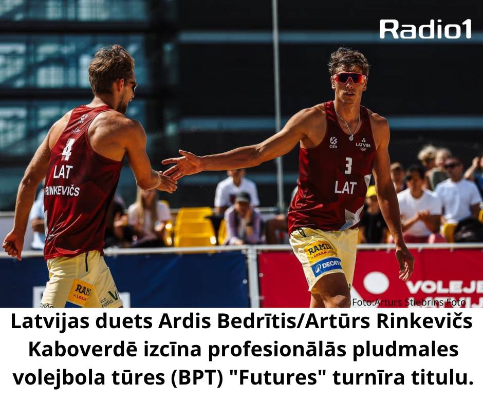 Latvijas duets Bedrītis - Rinkevičs triumfē “Futures” turnīrā Kaboverdē