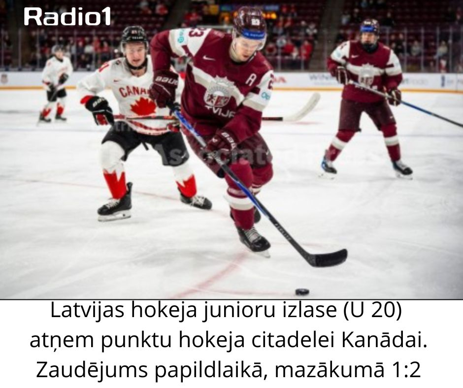 Latvijas hokeja junioru izlase (U20) atņem punktu hokeja citadelei Kanādai