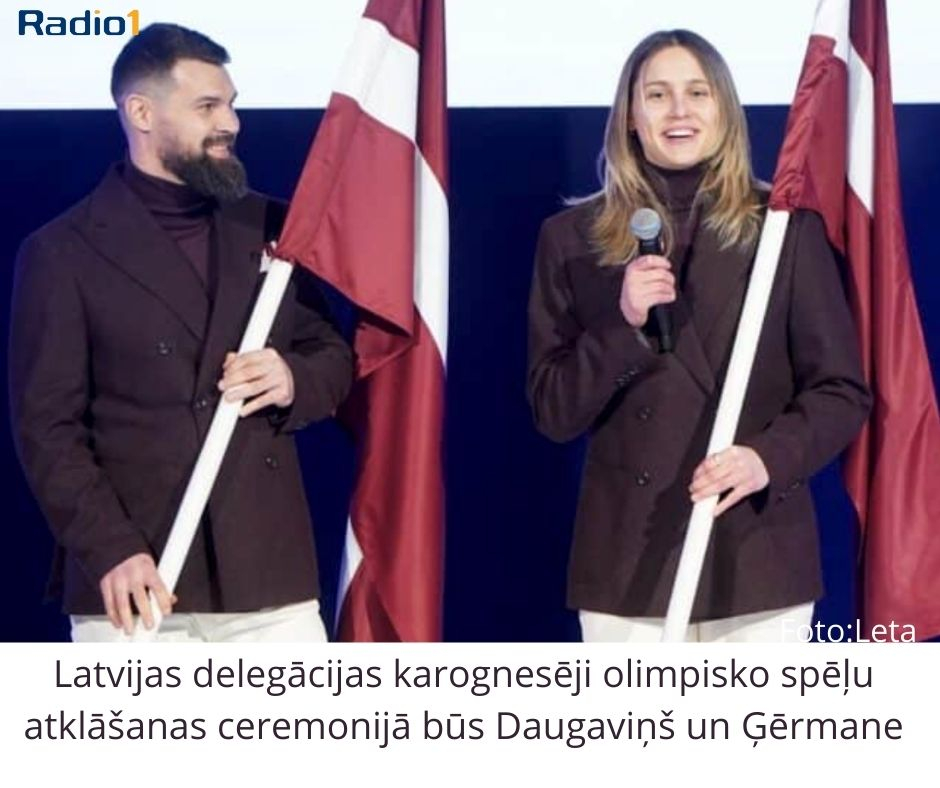 Latvijas delegācijas karognesēji olimpisko spēļu atklāšanas ceremonijā būs Daugaviņš un Ģērmane