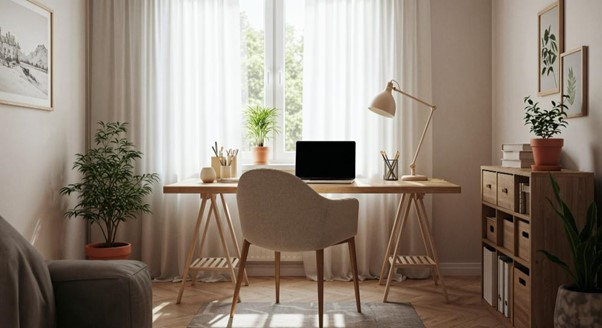 Darba vieta pie loga: kā iekārtot mājīgu un produktīvu stūrīti mājās