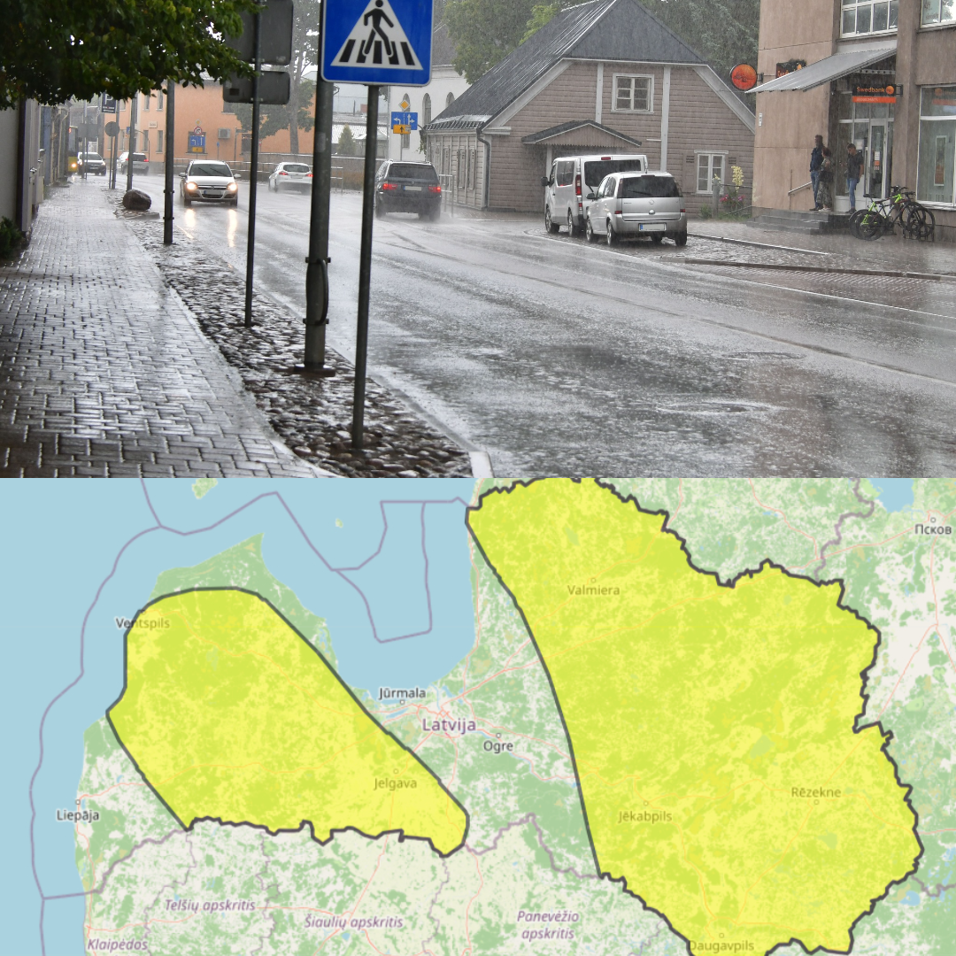Šonedēļ gaidāms lietains laiks, sinoptiķi brīdina par stipru lietu Latvijas austrumos un negaisu rietumos