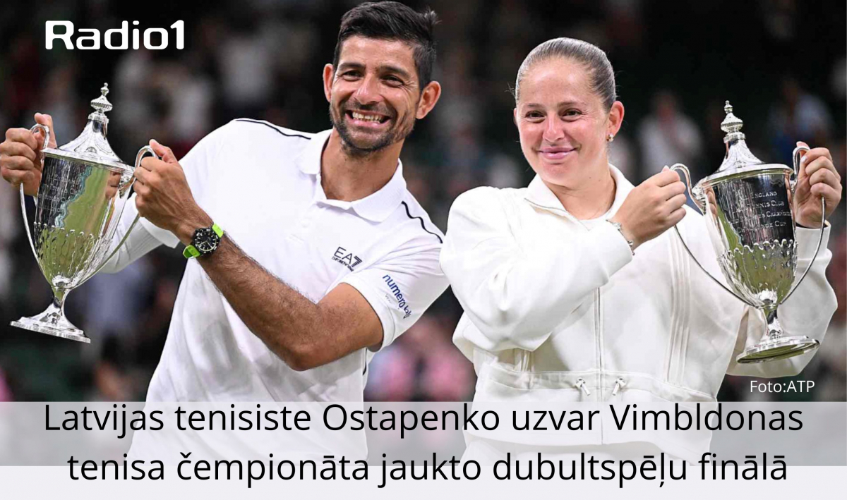 Ostapenko uzvara Vimbldonas tenisa čempionāta jaukto dubultspēļu finālā