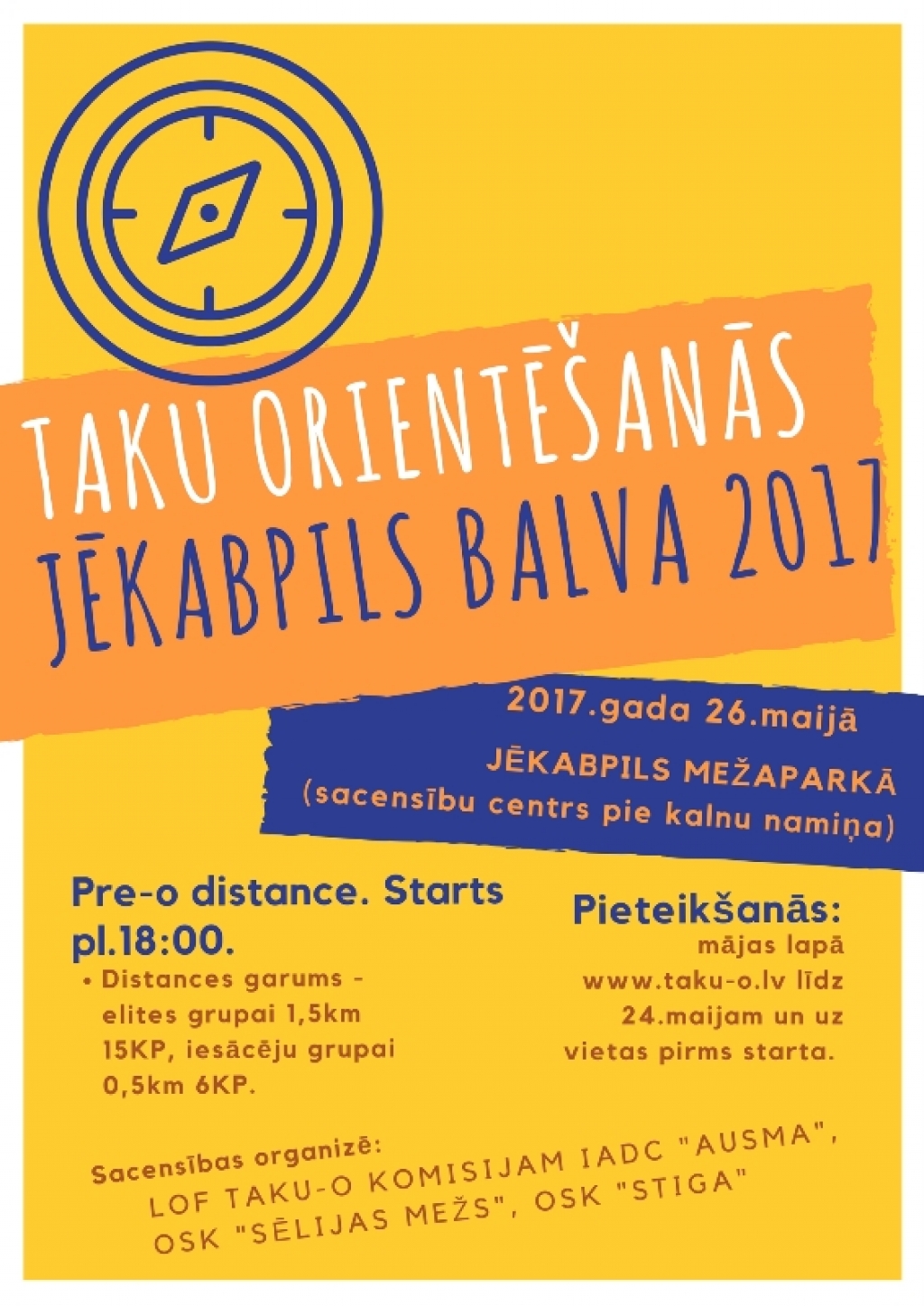 Mežaparkā norisināsies taku orientēšanās “Jēkabpils balva 2017”