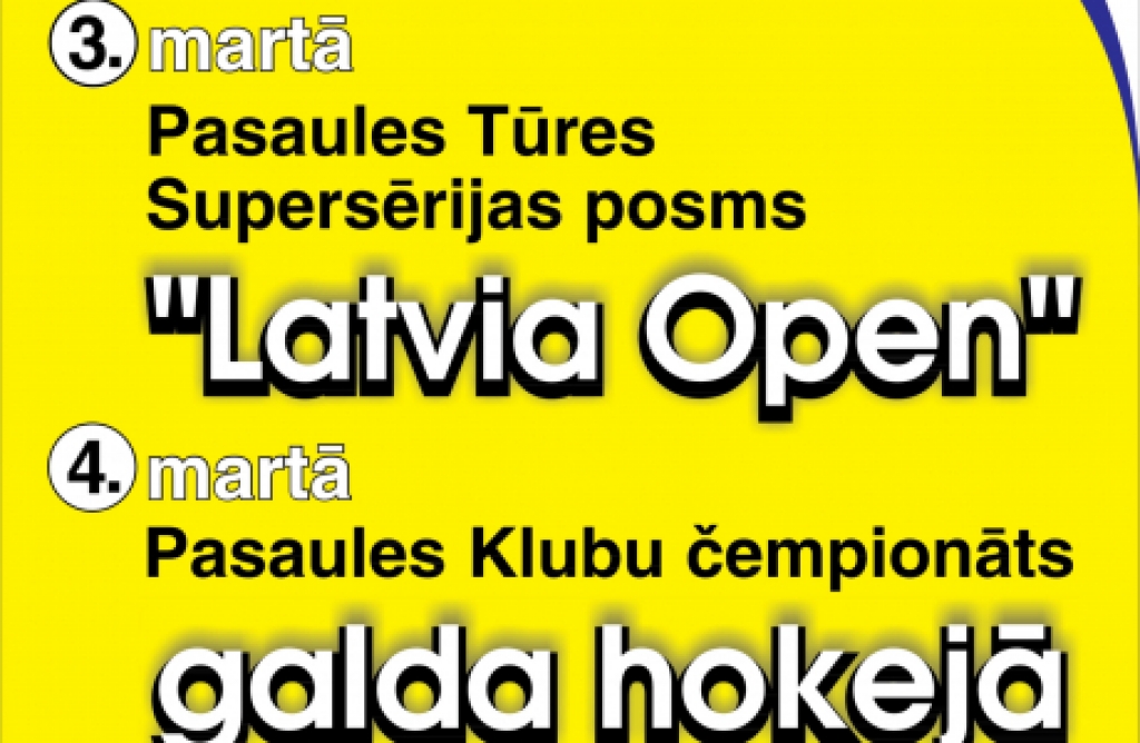 Jēkabpilī notiks Pasaules Tūres posms Latvia Open 2018 galda hokejā