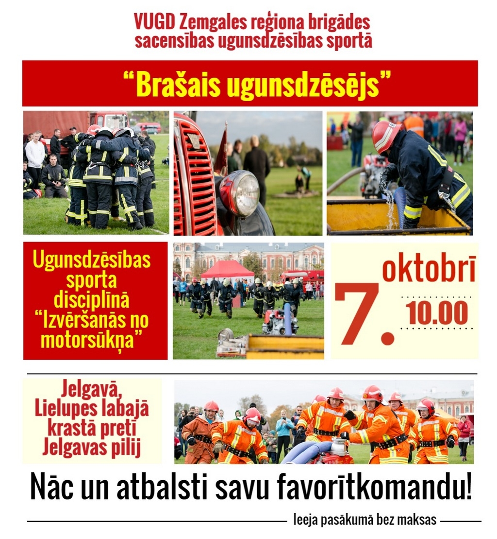 Piektdien Jelgavā notiks sacensības “Brašais ugunsdzēsējs”