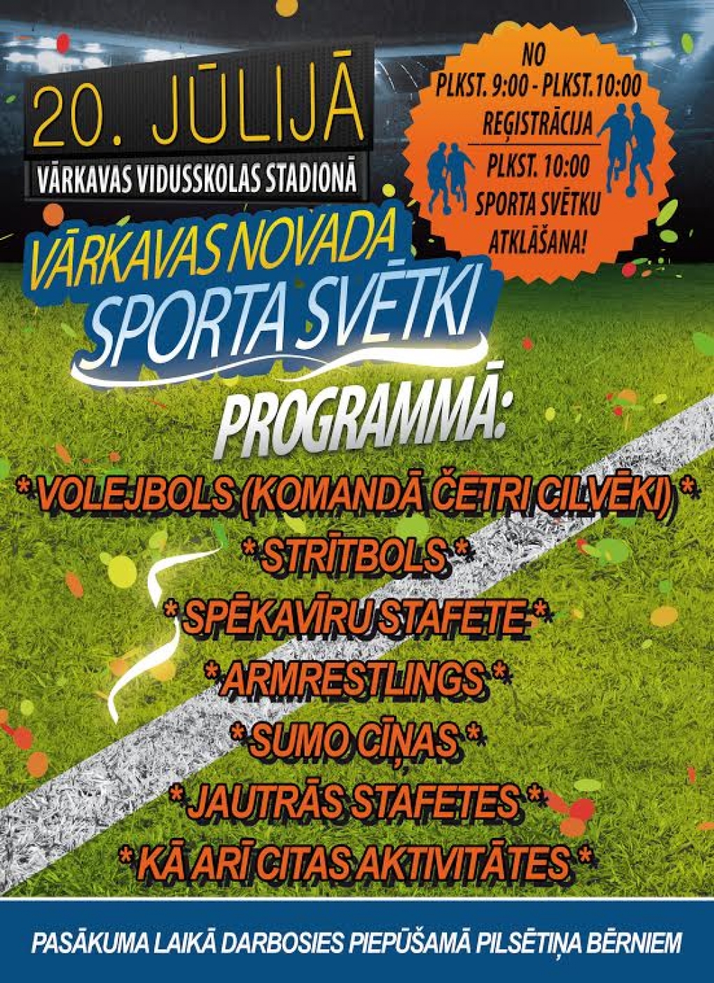 Vārkavā notiks sporta svētki