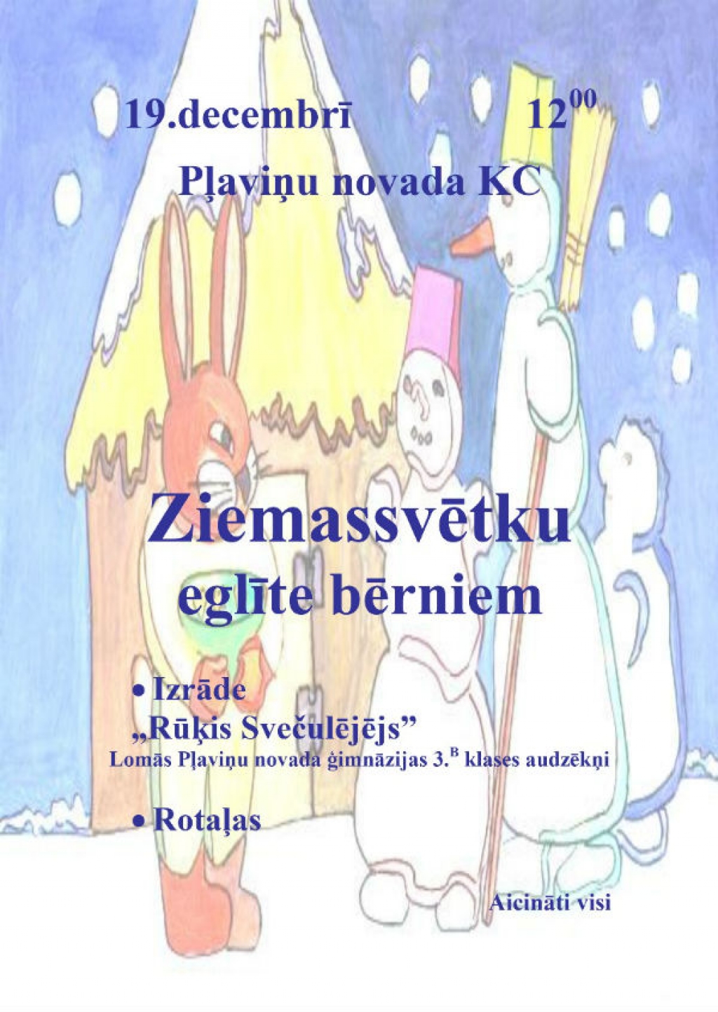 Pļaviņās Ziemassvētku eglīte bērniem