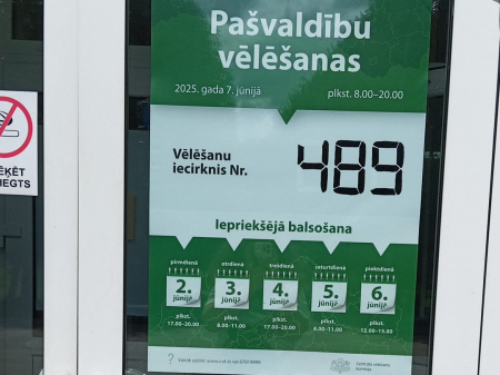 Divās iepriekšējās balsošanas dienās pašvaldību vēlēšanās Jēkabpils novadā nobalsojuši 3,08 procenti vēlētāju