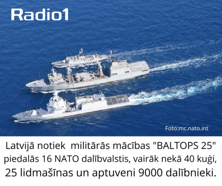Latvijā notiek starptautiskās militārās mācības "BALTOPS 25"