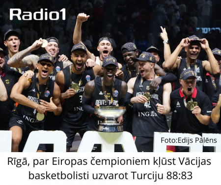 Finālā Vācijas basketbolisti nervozā cīņā pārspēj Turciju