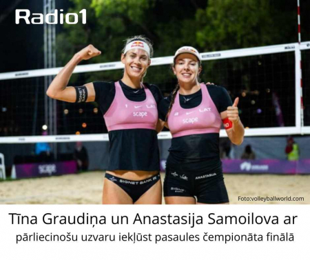 GraudiņaSamoilova ar pārliecinošu uzvaru iekļūst pasaules čempionāta finālā