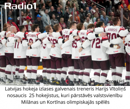 Nosaukts Latvijas vīriešu hokeja izlases sastāvs startam Milānas un Kortīnas olimpiskajās spēlēs
