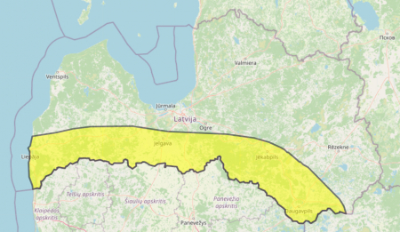 Dzeltenais brīdinājums – Latvijas dienvidu daļā stipri putinās; LVC aicina plānot papildu laiku ceļā