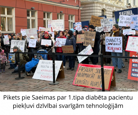 Protestā prasa valstij kompensēt diabēta pacientiem nepārtrauktās glikozes monitorēšanas sensorus