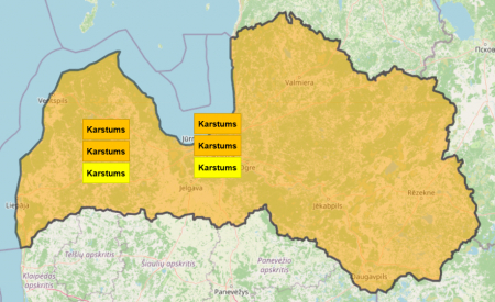 Svētdien valsts rietumu un centrālajos rajonos gaidāms ļoti stiprs karstums